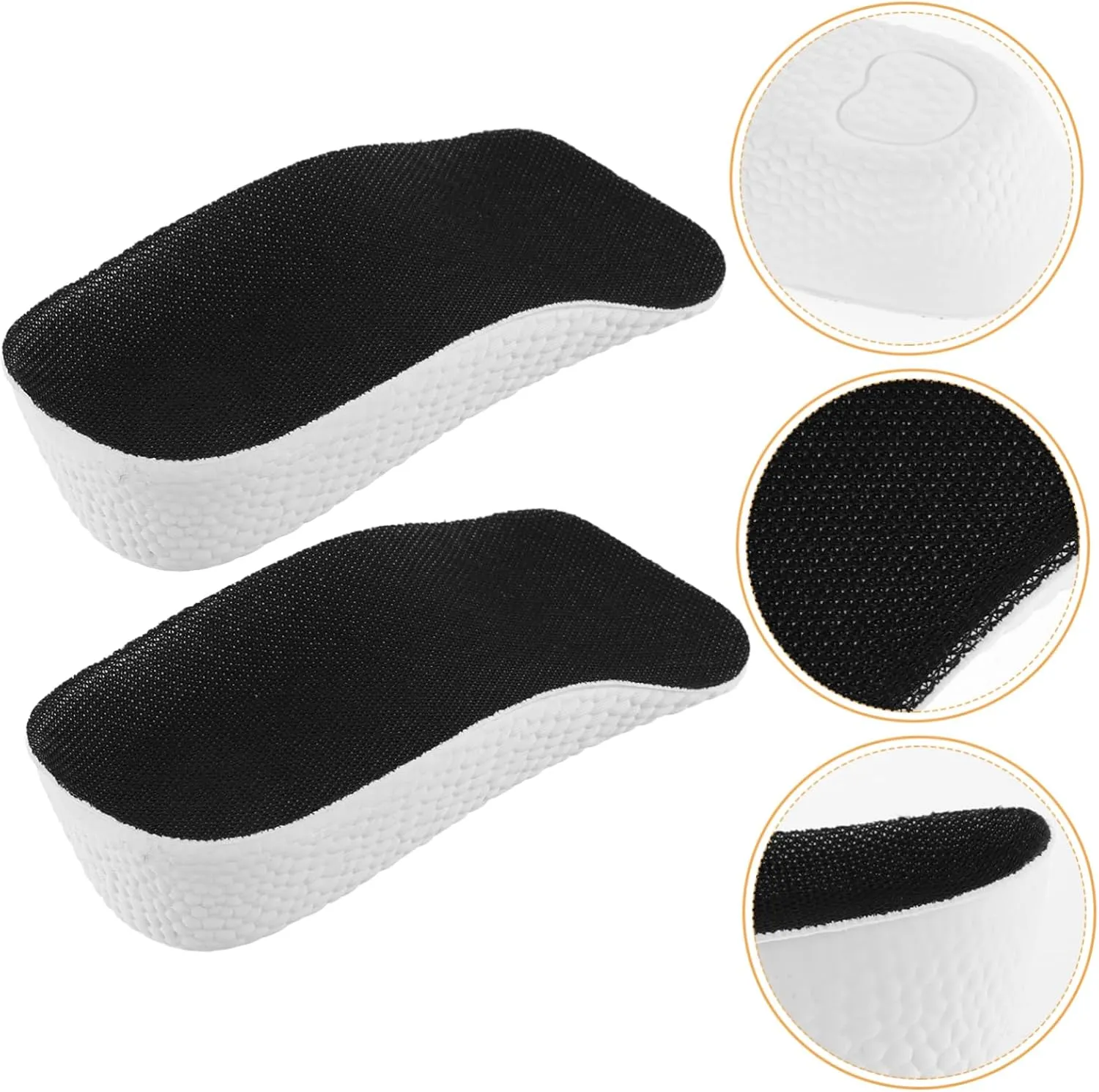 1 Pair Height Increase Insoles for Men and Women Invisible Shoe Pads Shock Absorbing Heel Cushions for Casual Formal Use Durable Easy to Clean Comfort Inserts