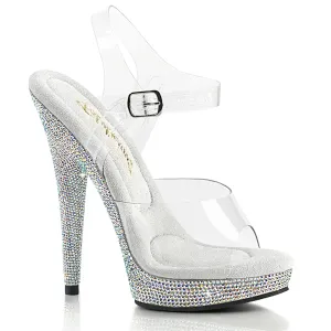 6 Inch Heel SULTRY-608DM Clear Rhinestone