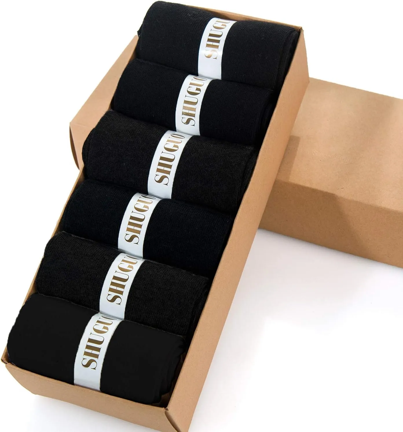 7DayOtter 98% Cotton Rich Dress Socks for Business Mens Womens Casual Socks 6Pack