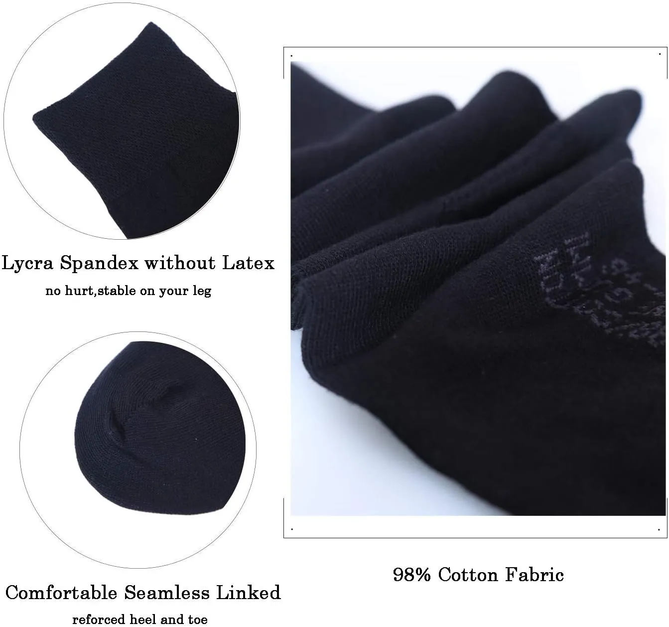 7DayOtter 98% Cotton Rich Dress Socks for Business Mens Womens Casual Socks 6Pack