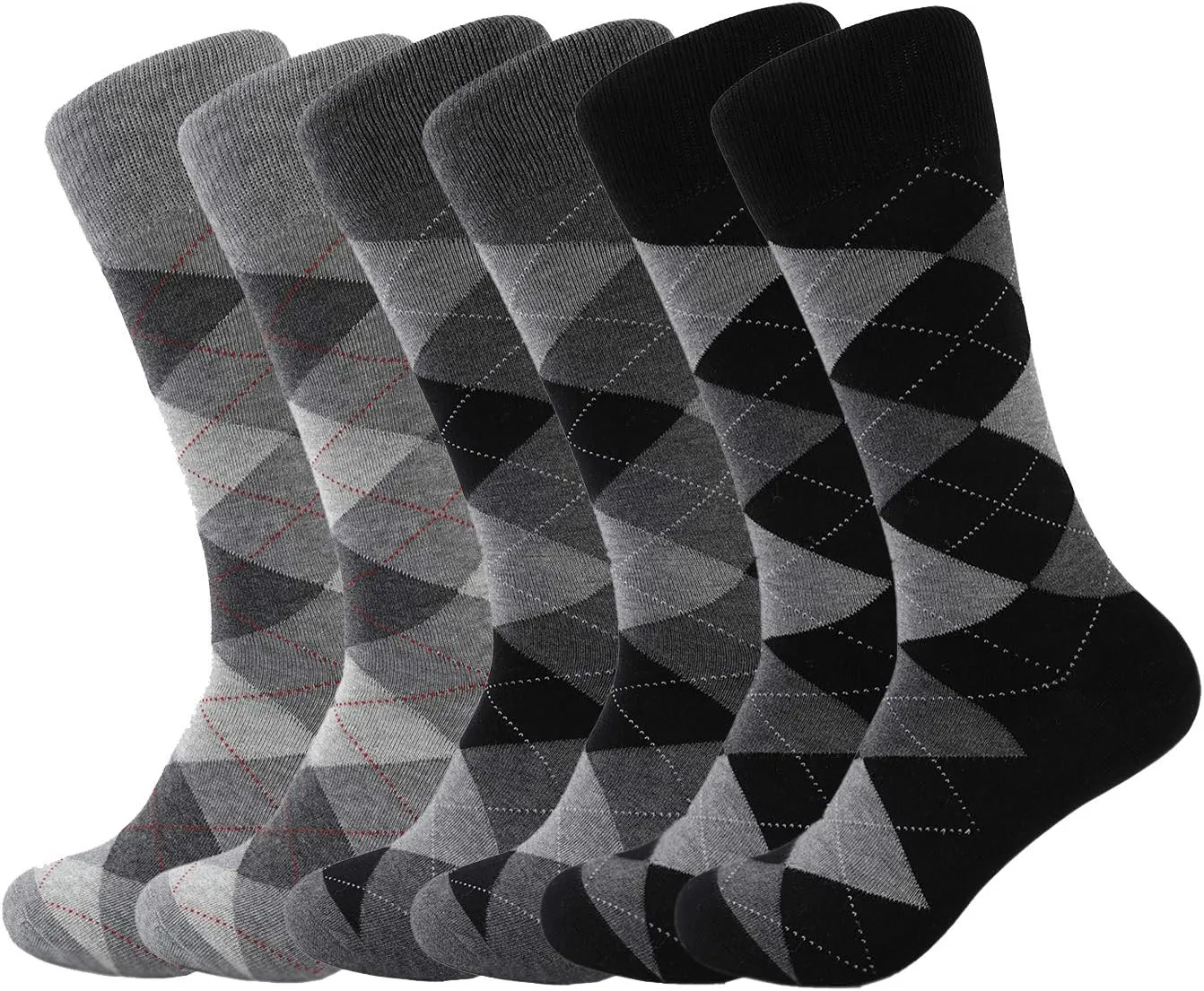 7DayOtter Modal Odor Resistant Dress Socks for Men Cotton Business Crew Patterned Dress Sock