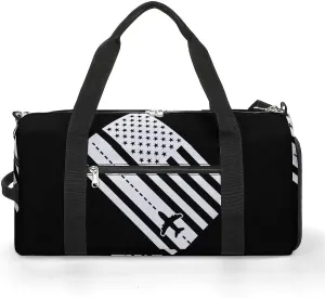 Airplane Pilot US American Flag Sports Gym Bag With Shoes Compartment Lightweight Duffel Carryon Overnight Travel Pack