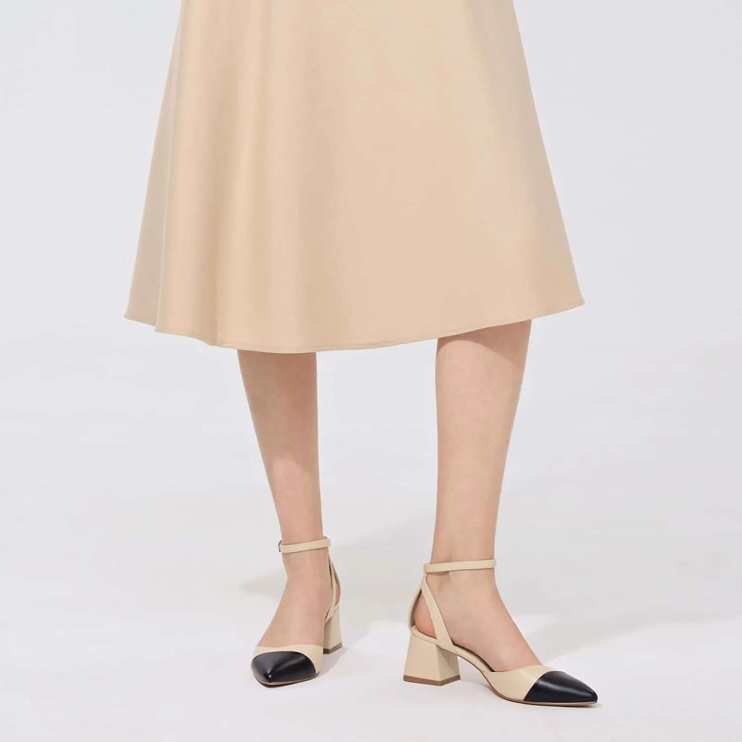 ALICEPUB Women's Closed Toe Heels Pumps Slingback Heels 2inch Chunky Block Heels Low Dress Shoes Comfortable Business Office Work Heels Wedding Shoes
