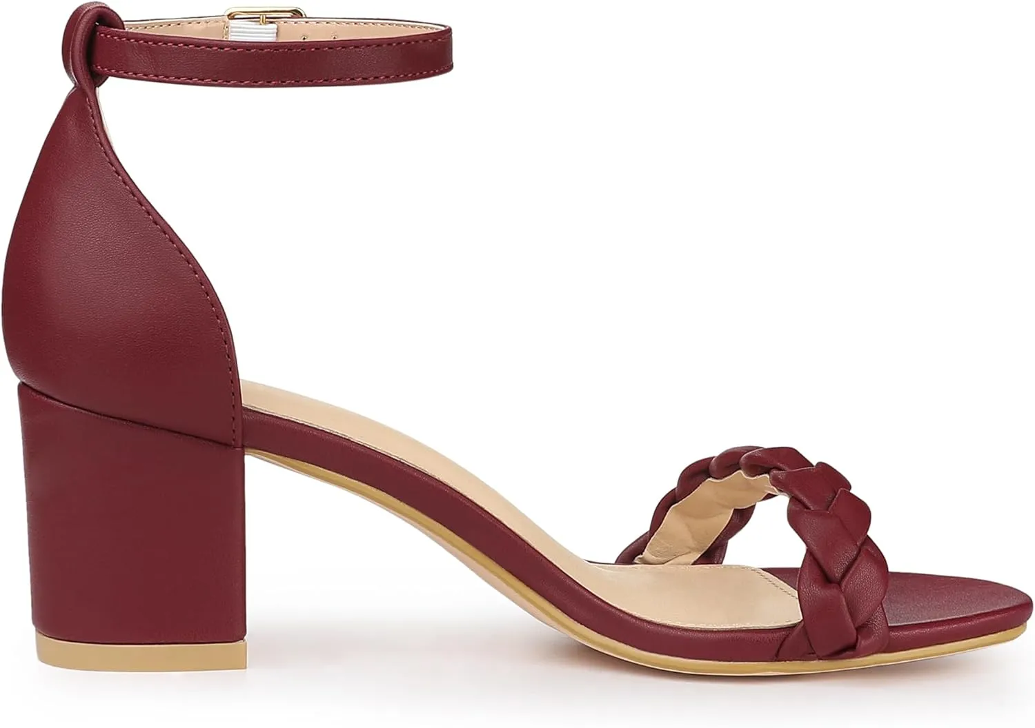Allegra K Women's Chunky Heels Ankle Strap Braided Heel Sandals