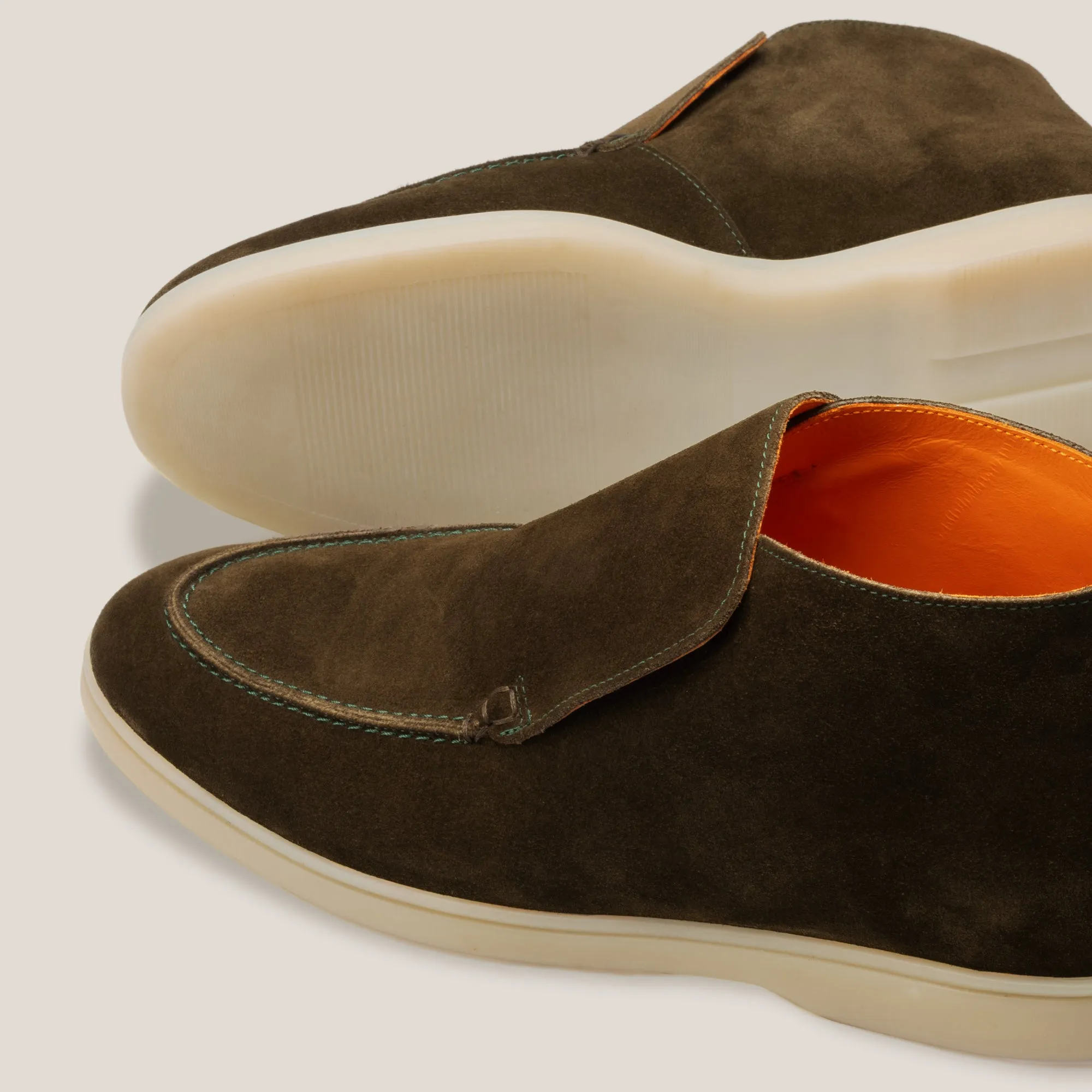 Andora - Camouflage Green Suede - Loafer Boots