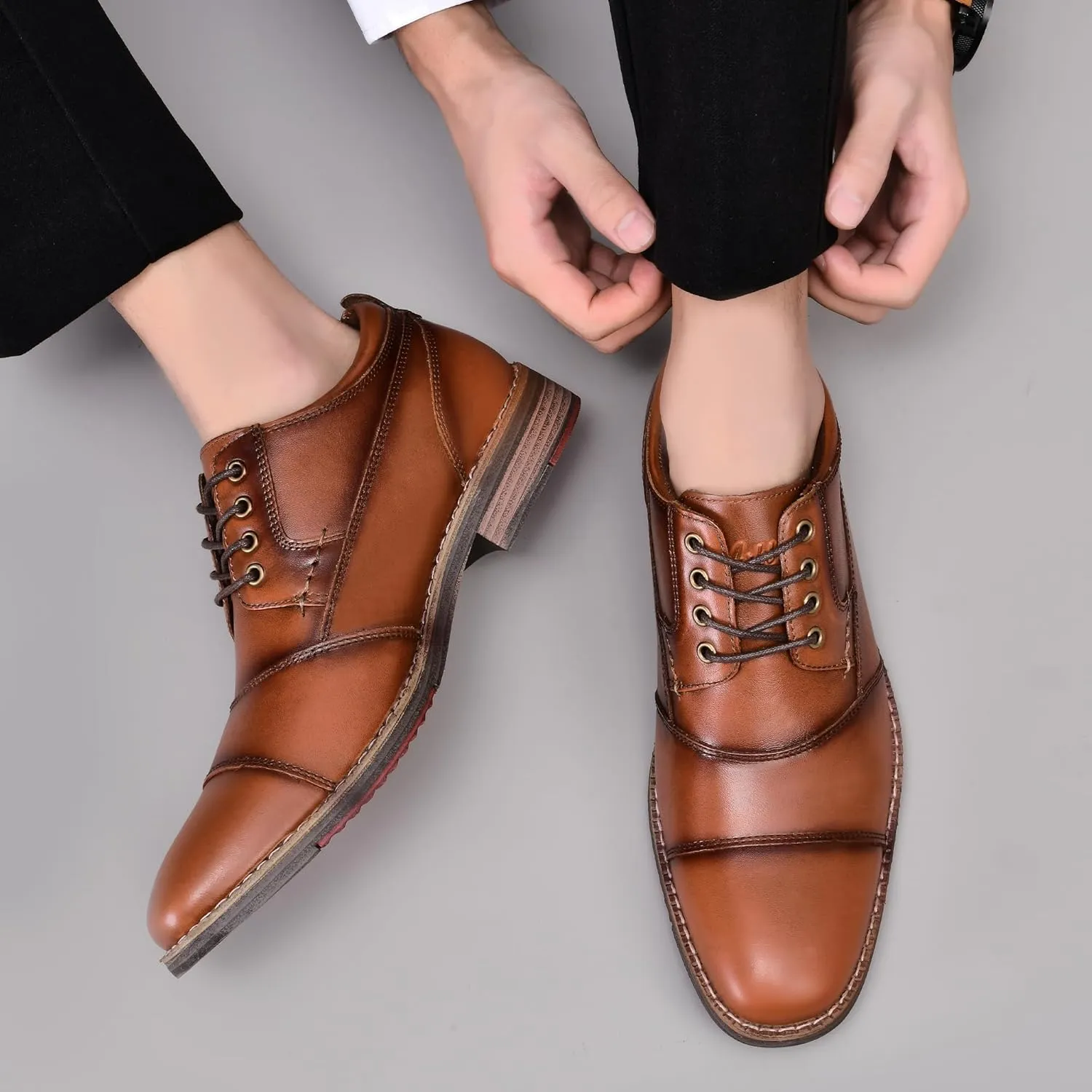 Arkbird Men's Leather Oxford Dress Shoes Stylish Formal Business Shoe for Men