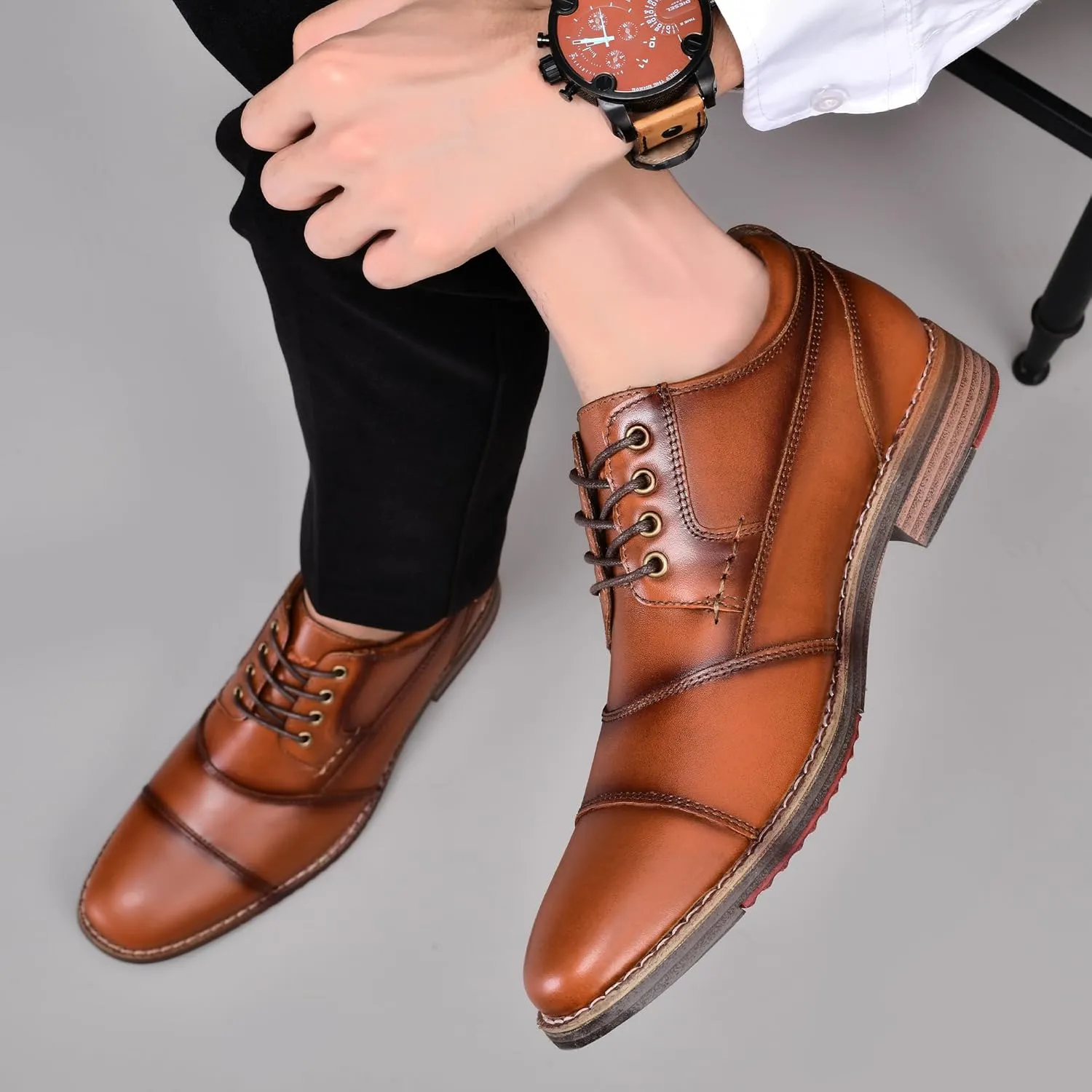 Arkbird Men's Leather Oxford Dress Shoes Stylish Formal Business Shoe for Men
