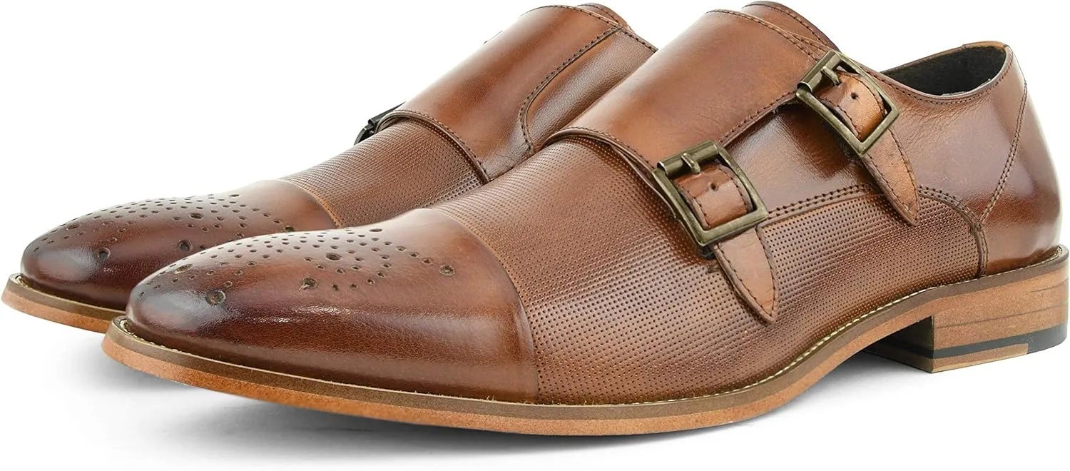 Asher Green AG1101 - Men's Dress Shoes, Formal Men's Shoes - Genuine Calf Leather Double Monk Strap