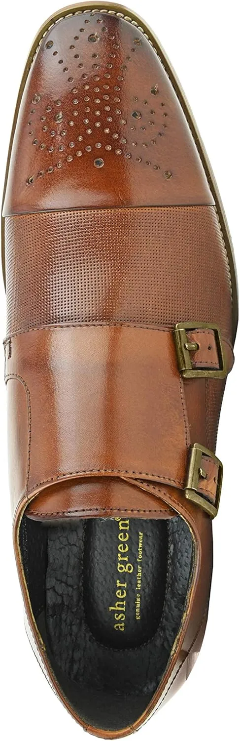 Asher Green AG1101 - Men's Dress Shoes, Formal Men's Shoes - Genuine Calf Leather Double Monk Strap