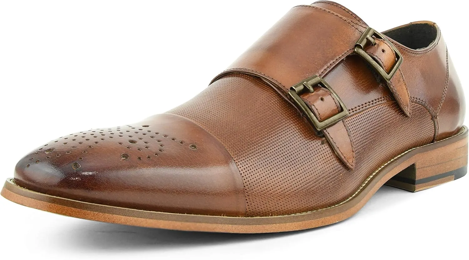 Asher Green AG1101 - Men's Dress Shoes, Formal Men's Shoes - Genuine Calf Leather Double Monk Strap