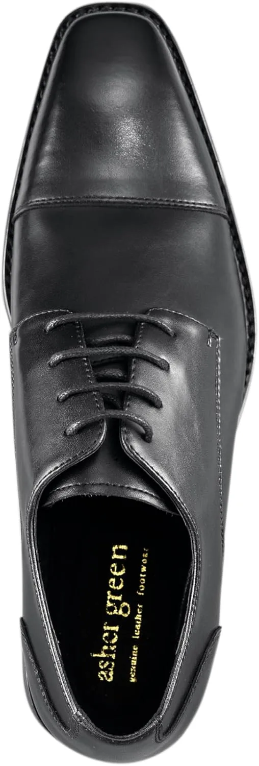Asher Green AG114 Men's Genuine Leather Oxfords, Cap Toe, Lace Up, Brogue - Teal, Tan, Brown, Green, Grey