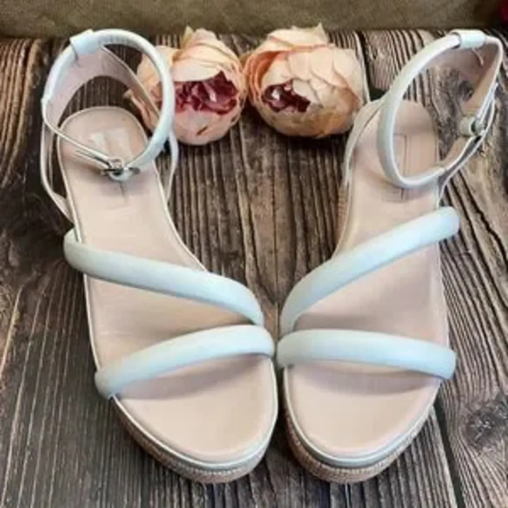 Avec Les Filles Off White Leather Sandals 9