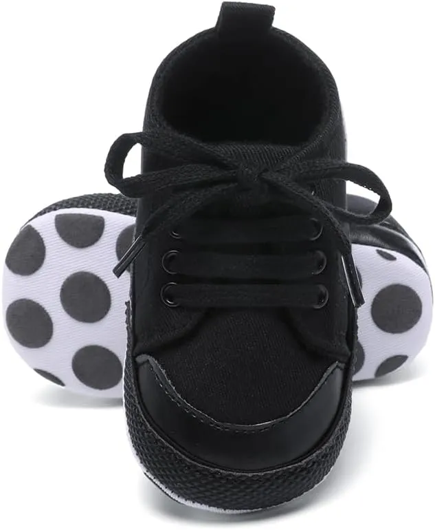 Baby Girls Boys Shoes Soft Anti-Slip Sole Newborn First Walkers High Top Canvas Denim Unisex Infant Sneaker