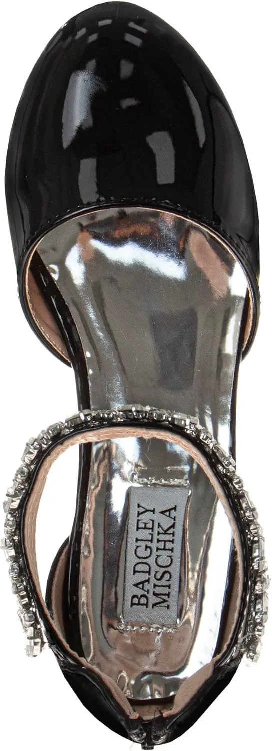 Badgley Mischka Girls Dress Block Medium Heel Party Pumps - Closed Toe Ankle Strap High Heels for Girl - Black/Silver/Champagne/Rose Gold (Sizes 11-13 Little Kid/Sizes 1-5 Big Kid)