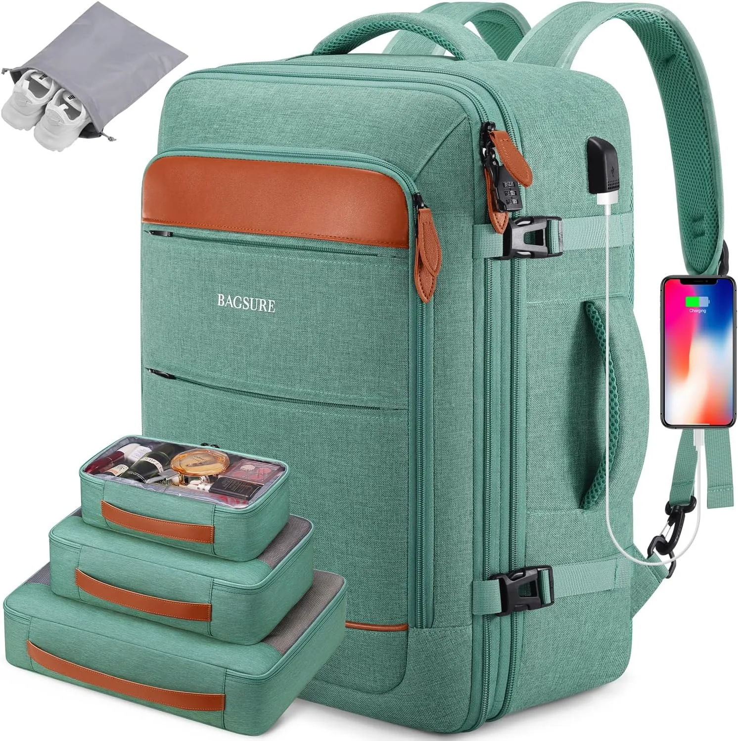 Bagsure Travel Backpack, 42L Carry on Luggage, Flight Approved Expandable Backpack, Laptop Backpack