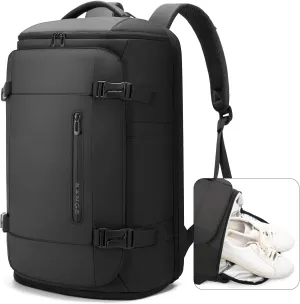 BANGE 40L Travel Backpack with Shoe Compartment, Large Capacity Weekender Bag Daypack Fits 17.3 Inch Laptop, Carry-on Luggage Backpack with Water Bottle Holder for Traveling, Hiking, Business
