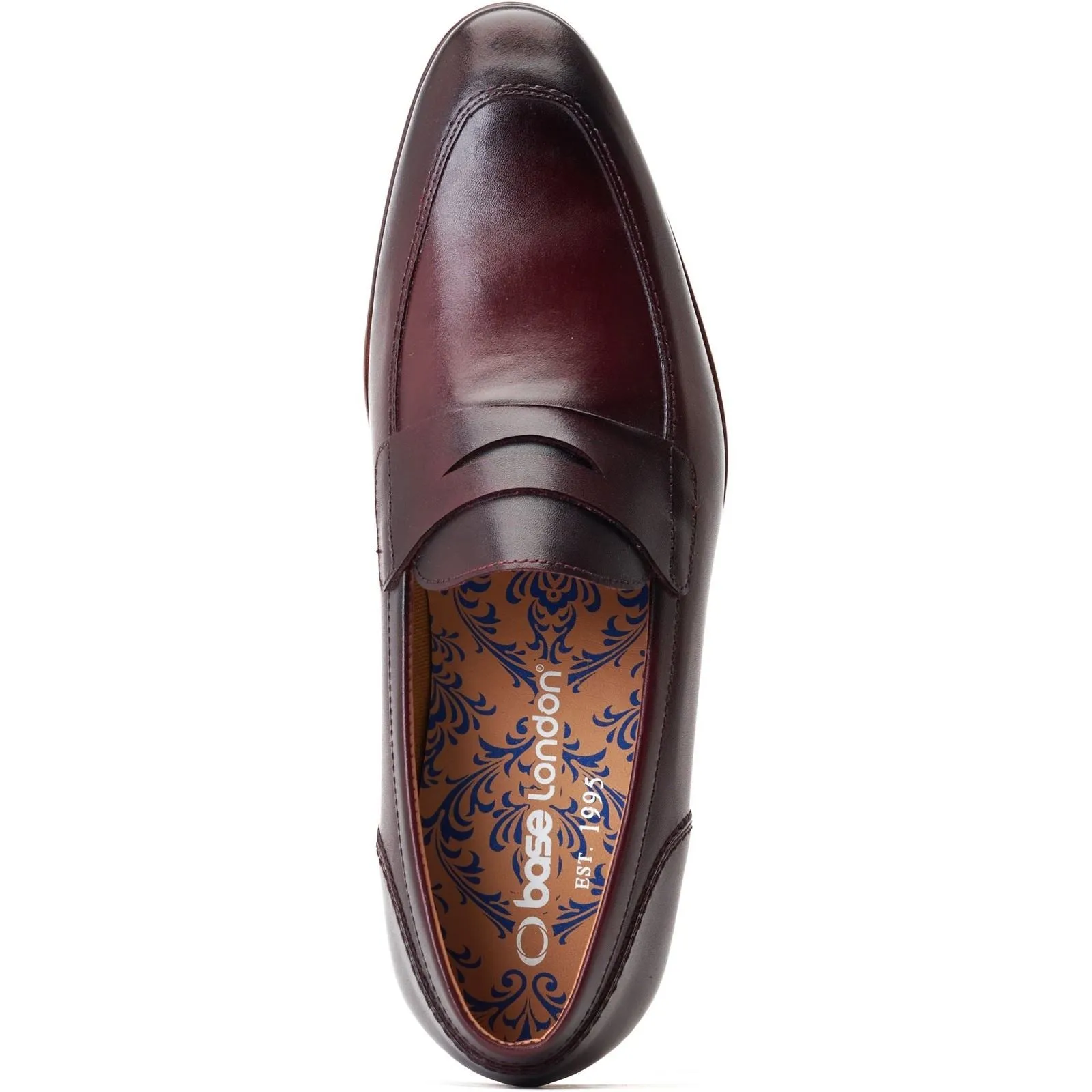 Base London Men's Bruno Penny Loafer in Bordo
