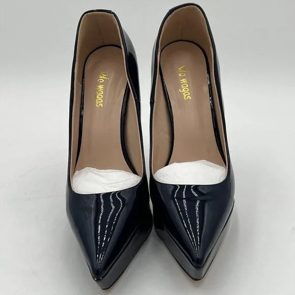 Black Women’s Classic Pumps Platform High Stiletto Heel Pointed Toe Slip On Shoe
