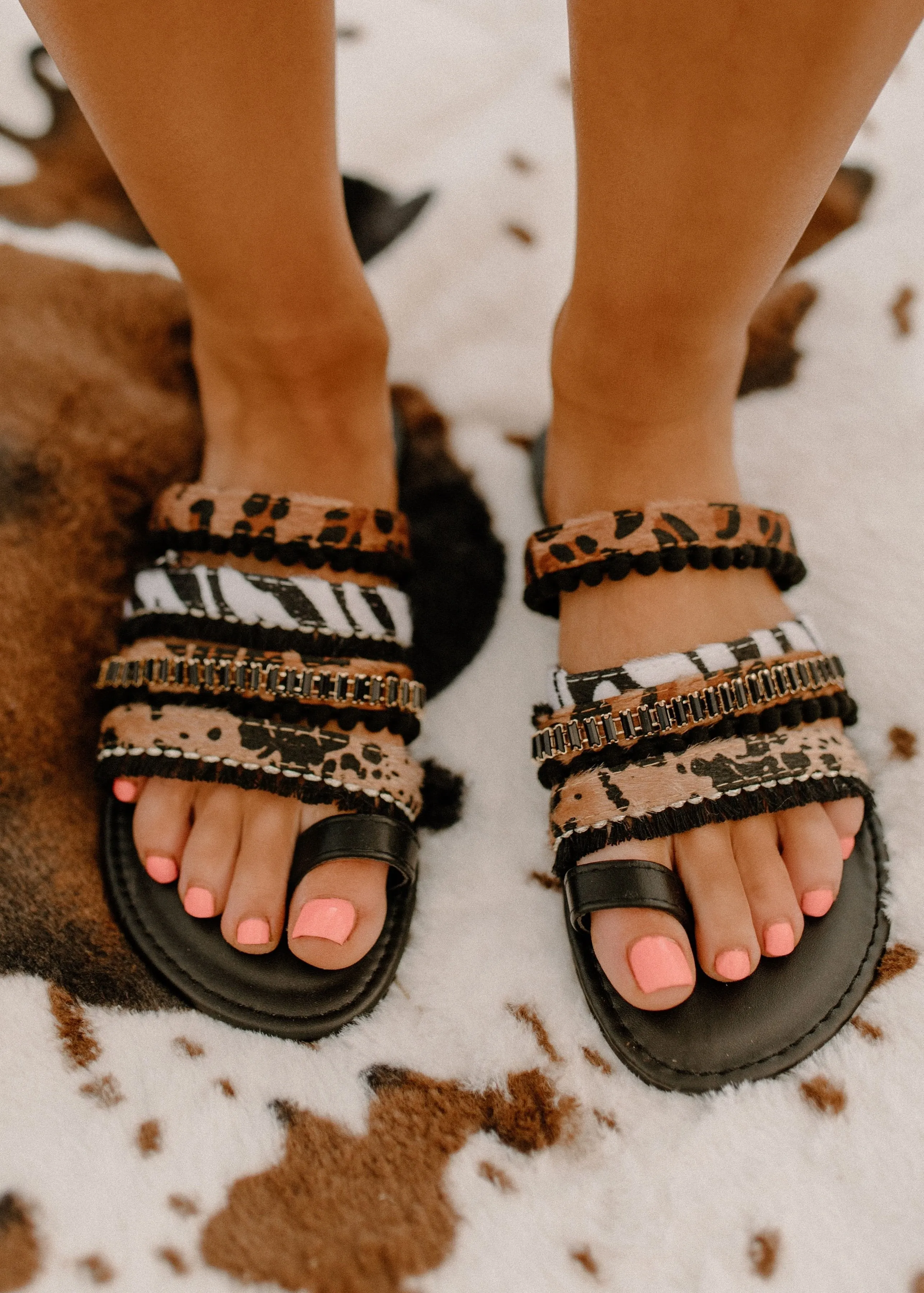 Boho Camel Threads WILD Strap Sandal Slides