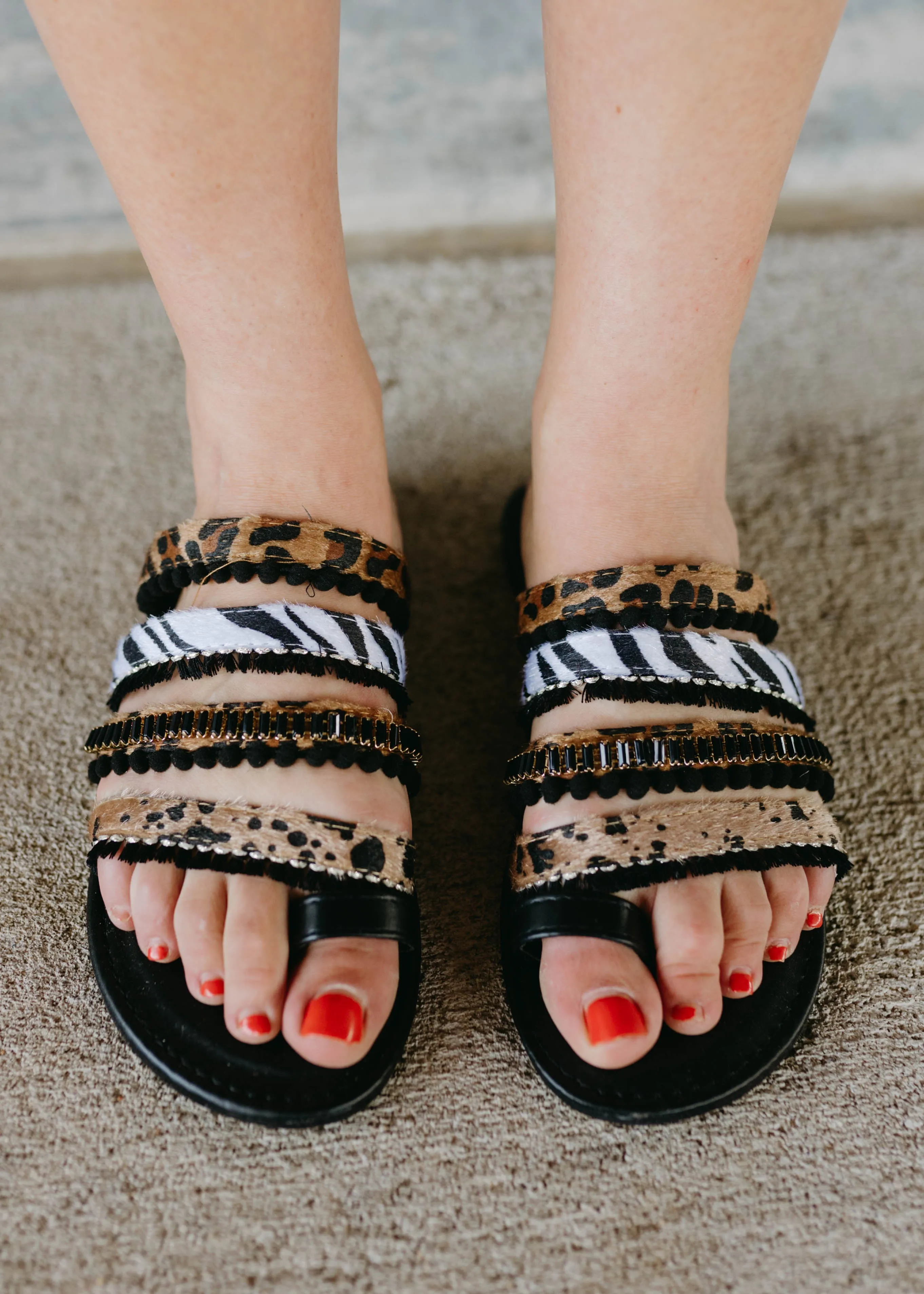 Boho Camel Threads WILD Strap Sandal Slides