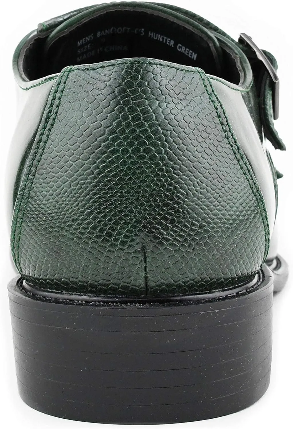 Bolano Bancroft Men's Monk Strap Dress Shoes - Slip on Dress Shoes for Men with Embossed Cap Toe - Designer Formal Shoes with Double Monk Strap