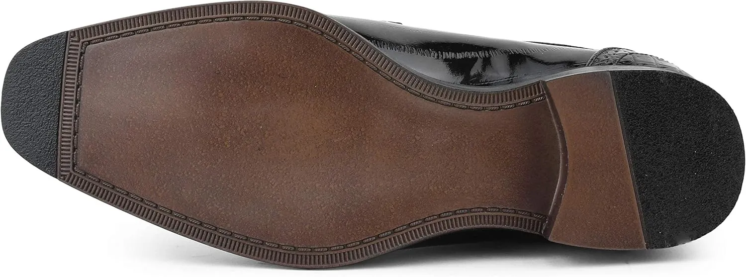 Bolano Dallas - Mens Croco Cap Toe Oxford, Alligator Print EEL Skin Trim, Lace Up - Original Style - Designer Shoes - Mens Oxfords