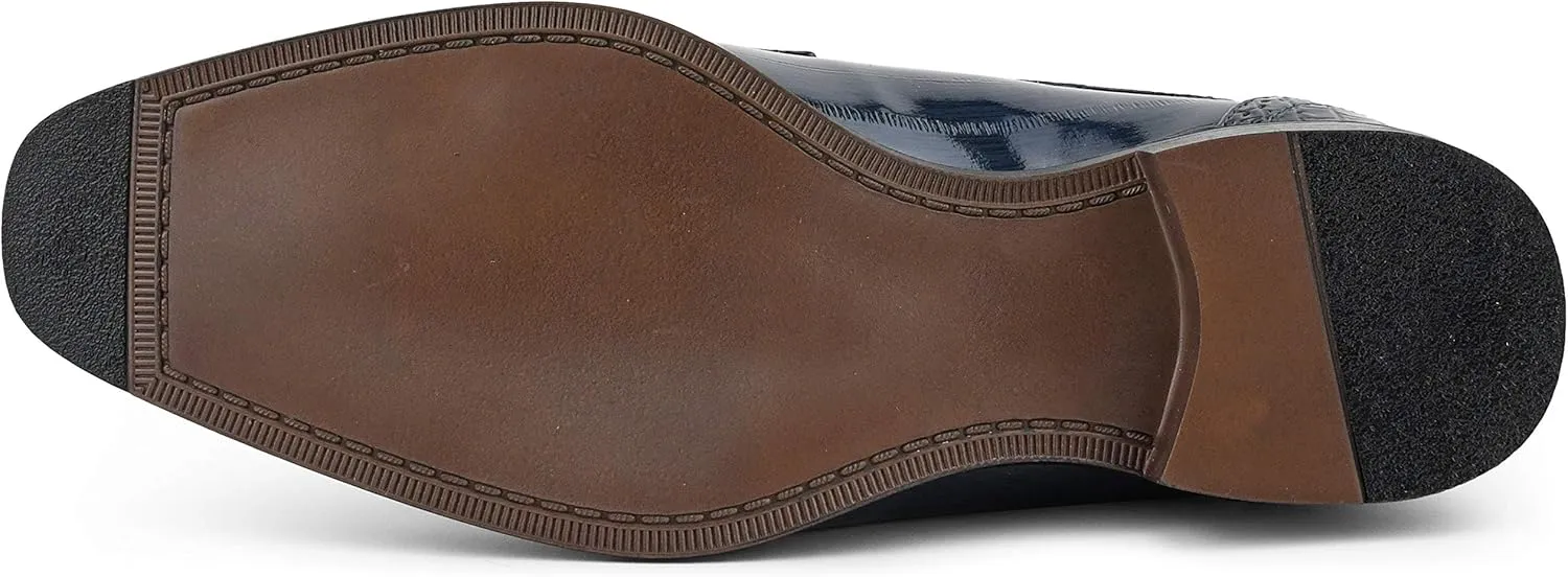 Bolano Dallas - Mens Croco Cap Toe Oxford, Alligator Print EEL Skin Trim, Lace Up - Original Style - Designer Shoes - Mens Oxfords