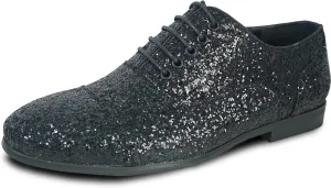bravo! Men Dress Shoe Prom Slip-on Loafer Lace-up Oxford Cap Toe Metallic Glitter for Wedding Prom Black Blue Green Gold Pink Pewter Purple Silver Red