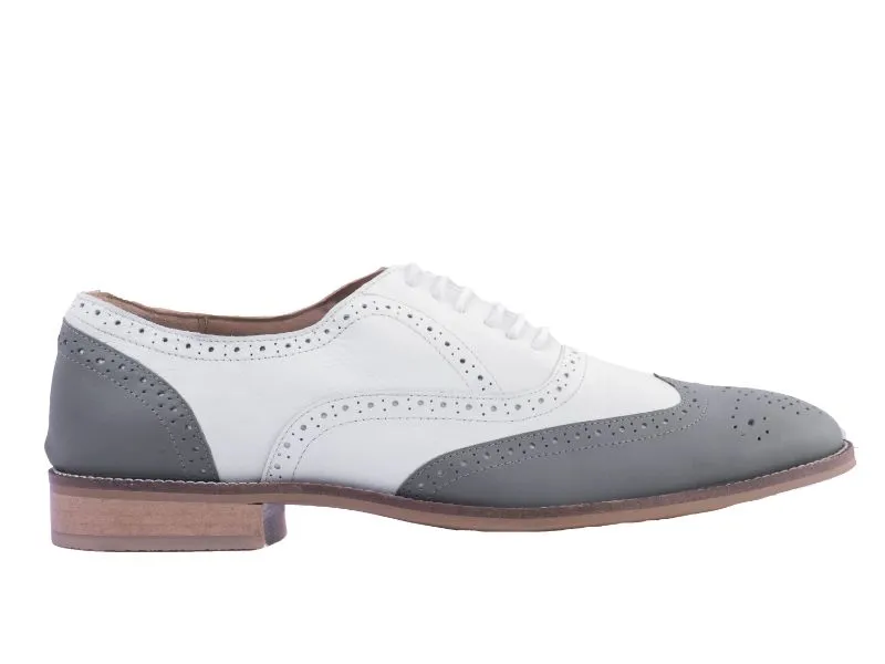 Brogue White With Grey