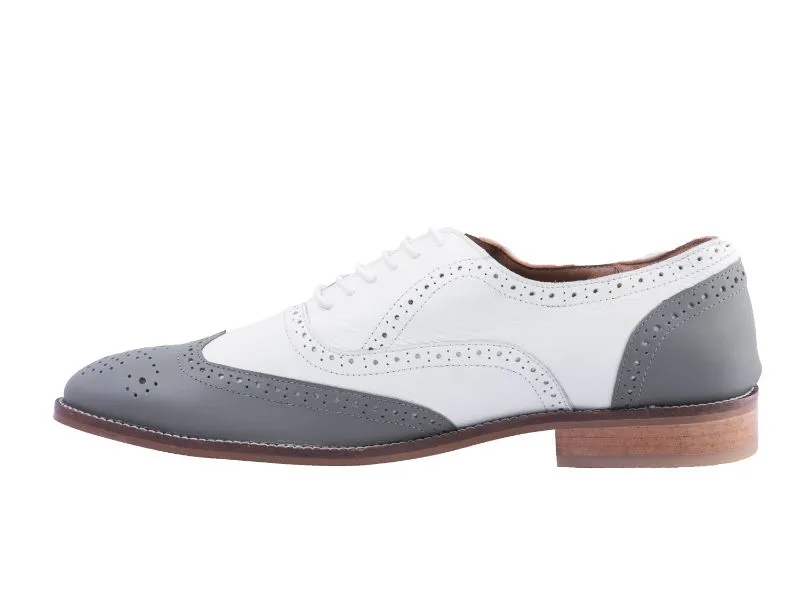 Brogue White With Grey