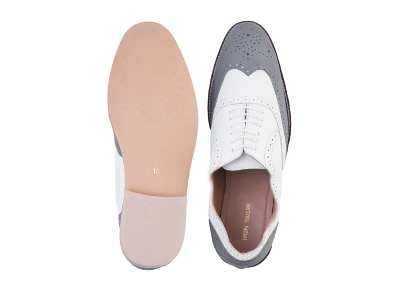 Brogue White With Grey