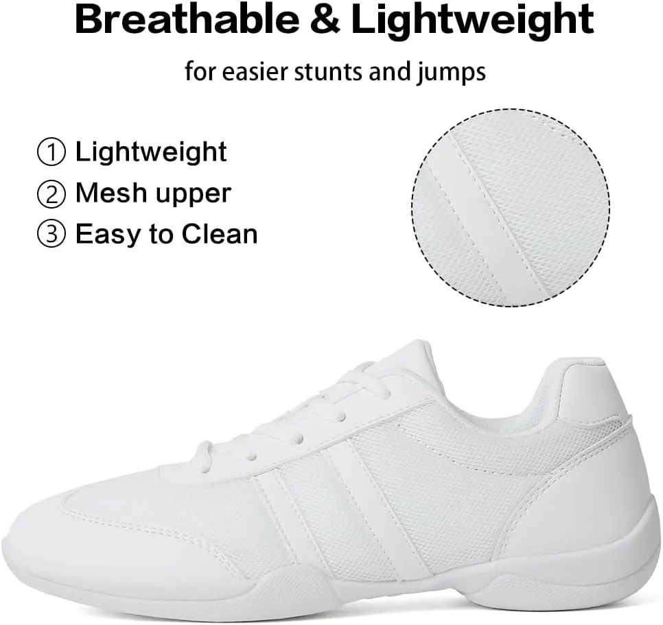 CADIDL Cheer Shoes Women White Cheerleading Dance Shoes