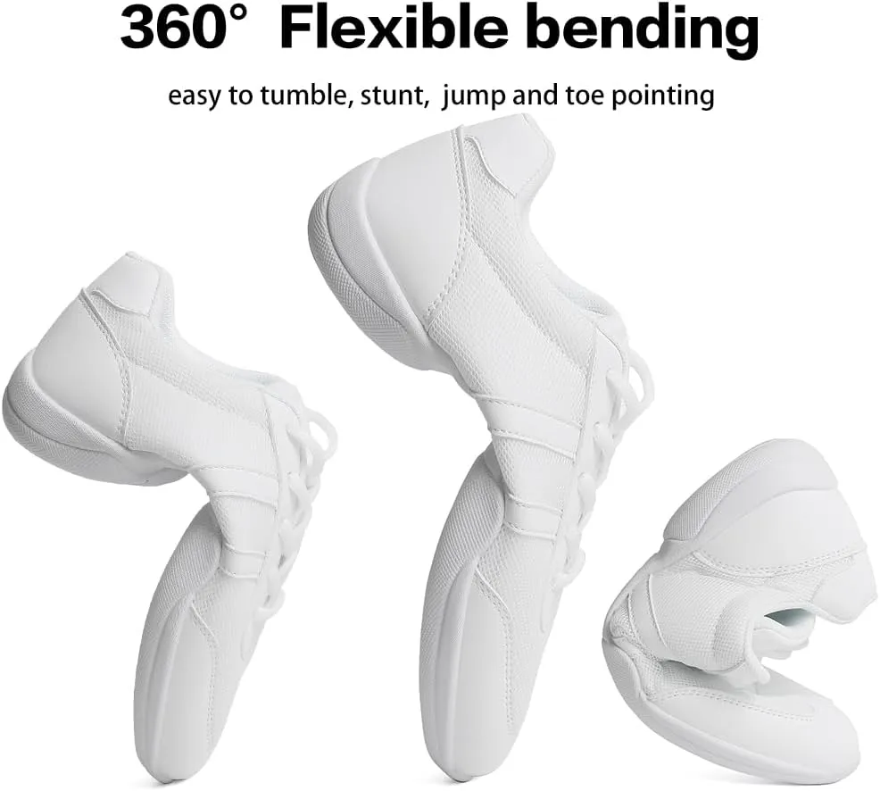 CADIDL Cheer Shoes Women White Cheerleading Dance Shoes