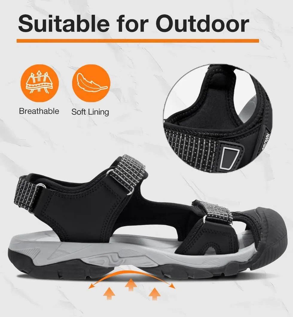 CAMEL CROWN Women's Hiking Sandals Waterproof Closed Toe Water Sandals Comfort Adjustable Athletic Outdoor Sandals for Summer Beach Hiker Trekking Camping