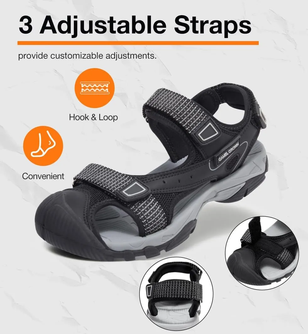 CAMEL CROWN Women's Hiking Sandals Waterproof Closed Toe Water Sandals Comfort Adjustable Athletic Outdoor Sandals for Summer Beach Hiker Trekking Camping