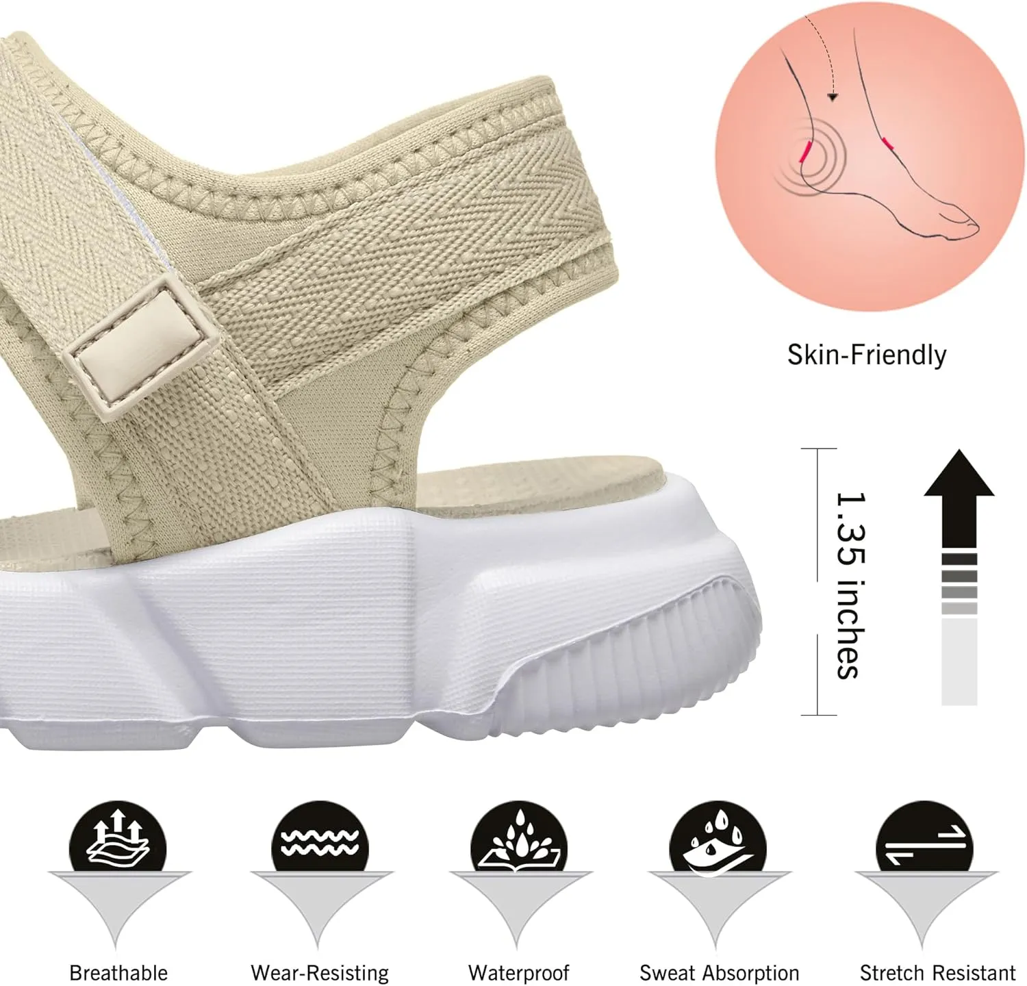 CAMELSPORTS Women Walking Sandals Summer Athletic Sandals Sport Water Shoes Beach for Casual Travel Outdoor