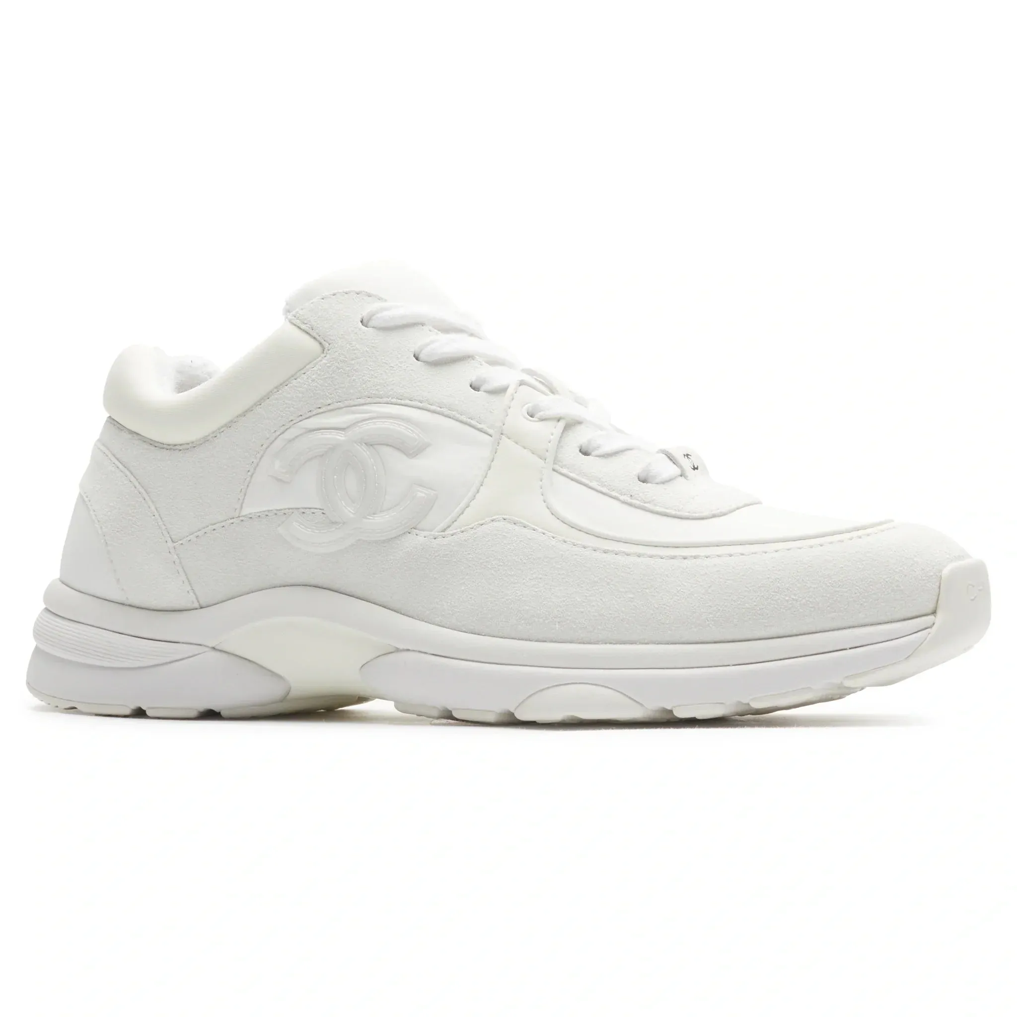 CC Logo Triple White Nylon Reflective Sneaker - Preloved