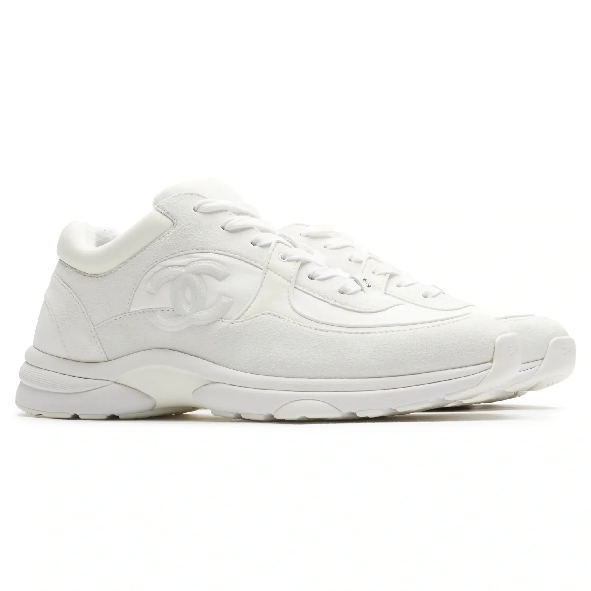 CC Logo Triple White Nylon Reflective Sneaker - Preloved