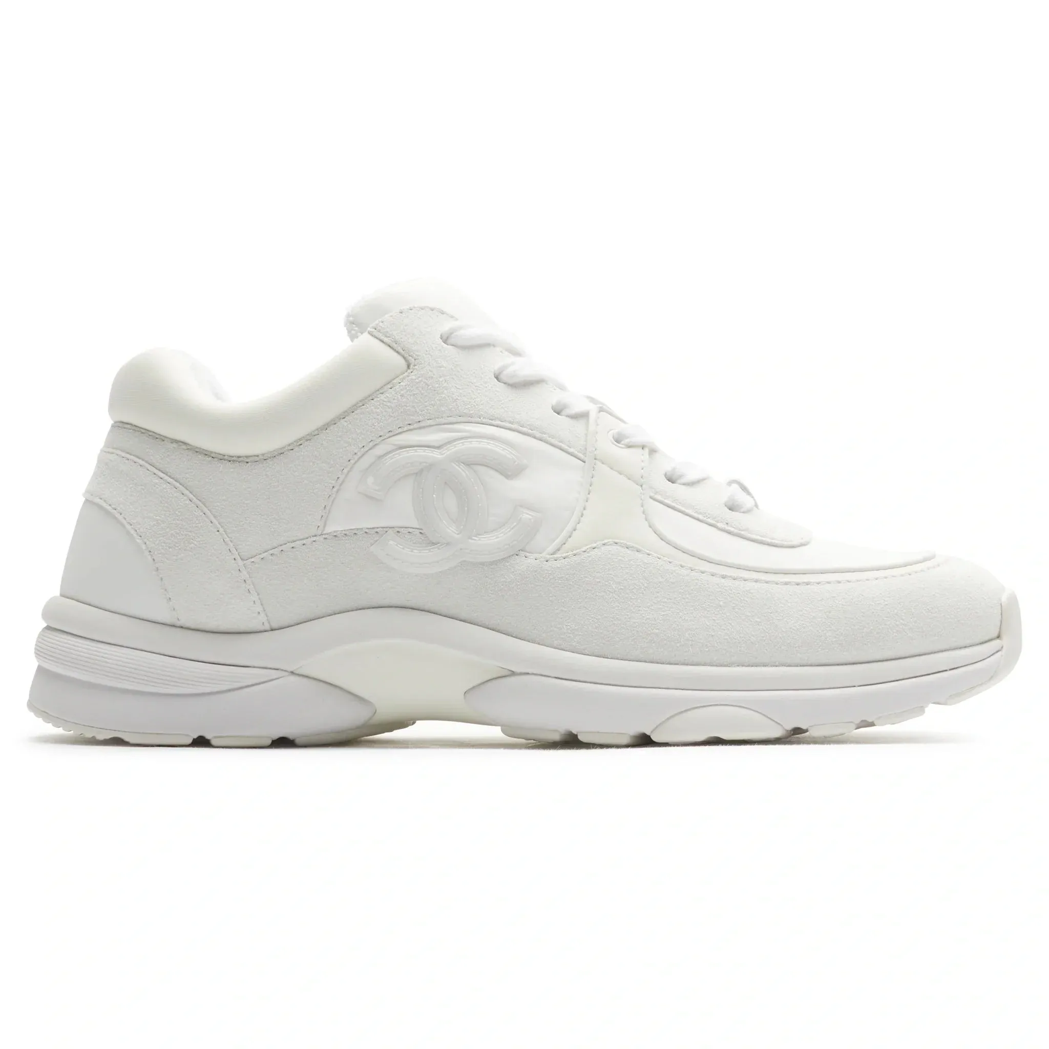 CC Logo Triple White Nylon Reflective Sneaker - Preloved