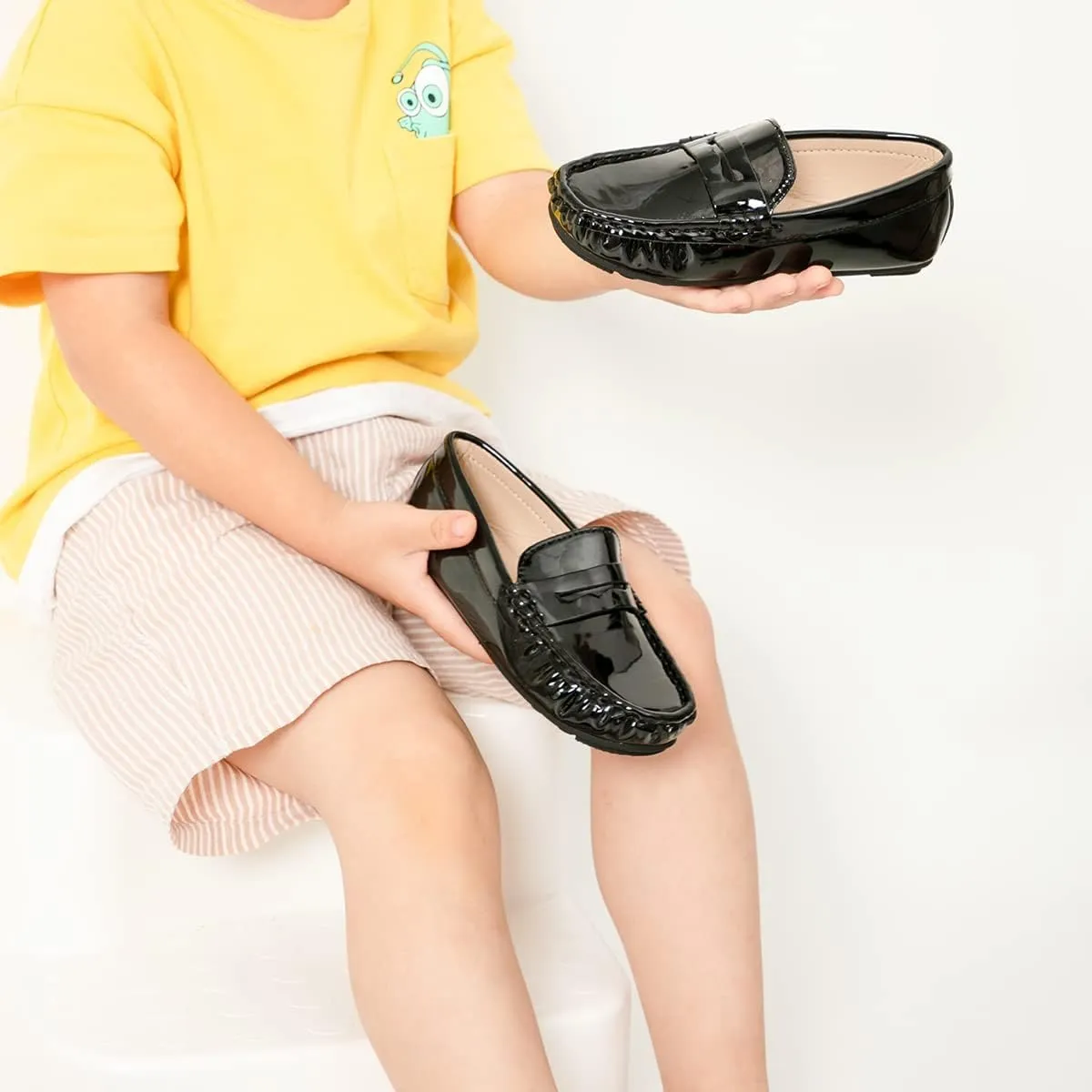 CENCIRILY Toddler Boys Girls Loafers Soft Slip On Little Kid Oxford Dress Flats Casual Boat Shoes School Uniform Moccasin Walking Shoes