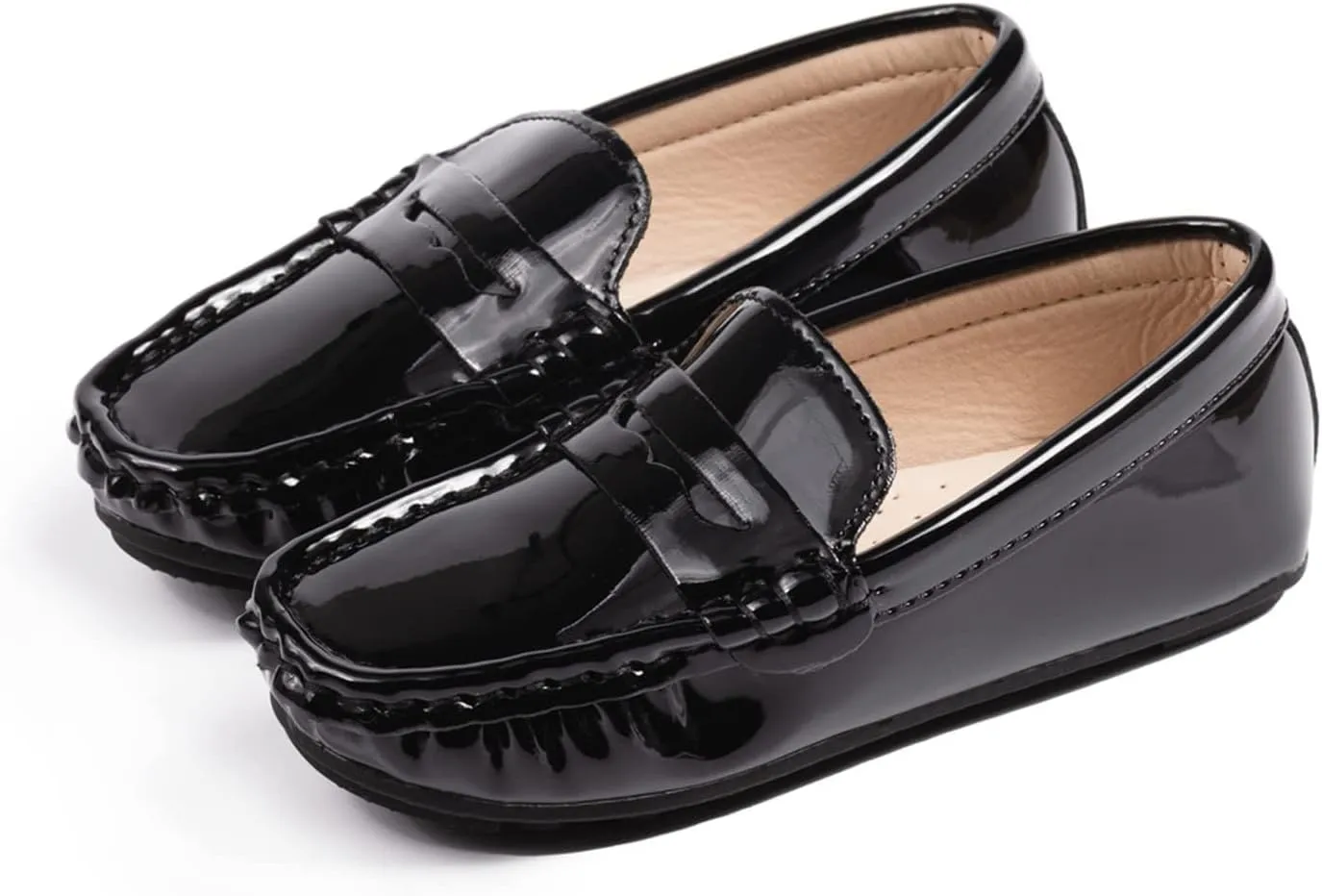 CENCIRILY Toddler Boys Girls Loafers Soft Slip On Little Kid Oxford Dress Flats Casual Boat Shoes School Uniform Moccasin Walking Shoes