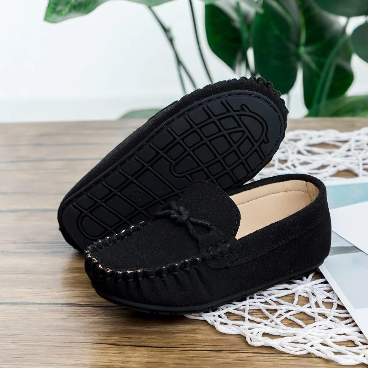 CENCIRILY Toddler Boys Girls Loafers Soft Slip On Little Kid Oxford Dress Flats Casual Boat Shoes School Uniform Moccasin Walking Shoes