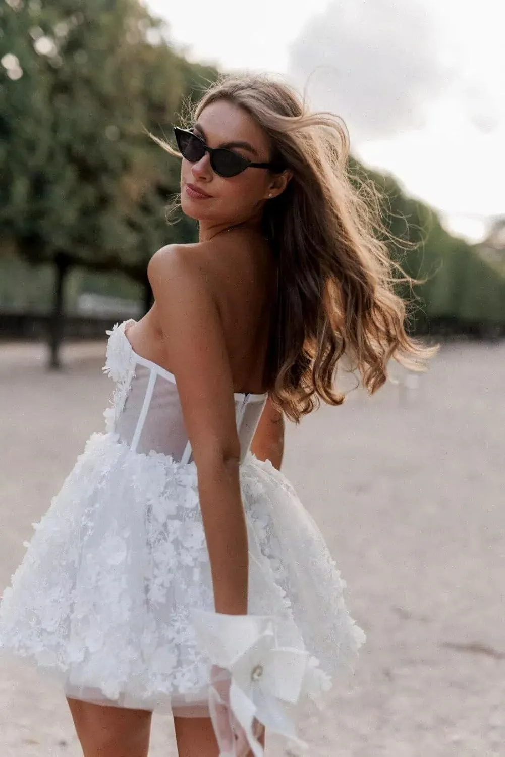 Chady Short Wedding Dresses for Bride 2025 Mini Lace Appliques Beach Bridal Gowns Boho Bridal Shower Dresses