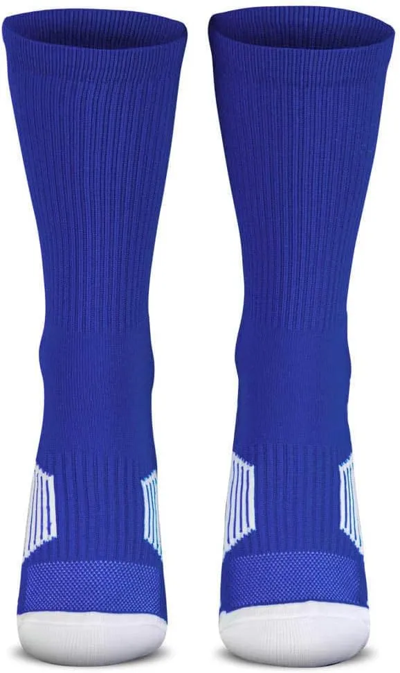 ChalkTalkSPORTS Custom Team Number Crew Socks | Youth & Adult Athletic Socks Blue | Choose Your Number