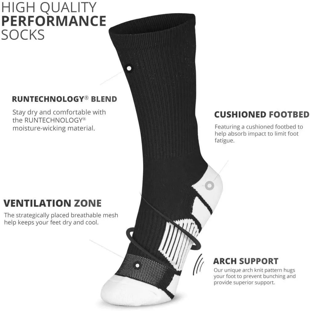 ChalkTalkSPORTS Custom Team Socks | Choose Your Number | Youth & Adult Performance Socks - Black