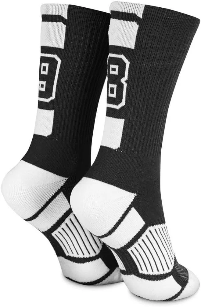 ChalkTalkSPORTS Custom Team Socks | Choose Your Number | Youth & Adult Performance Socks - Black
