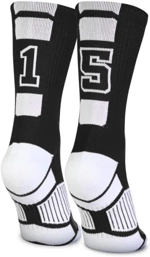 ChalkTalkSPORTS Custom Team Socks | Choose Your Number | Youth & Adult Performance Socks - Black