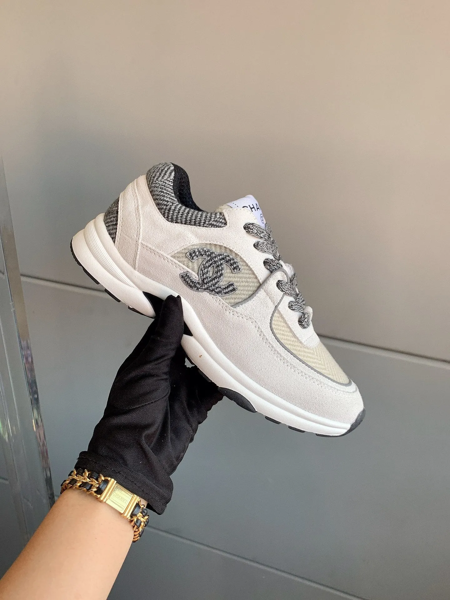CHANEL White In Sneaker Flexible customer care Quick dispatch 145637 Suede