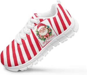 Children's Christmas Sneaker Soft Lightweight Athletic Hiking Shoes for Big Kids Breathable Lace-Up Non-Slip Walking Sneaker for Litter Kids US 11-5