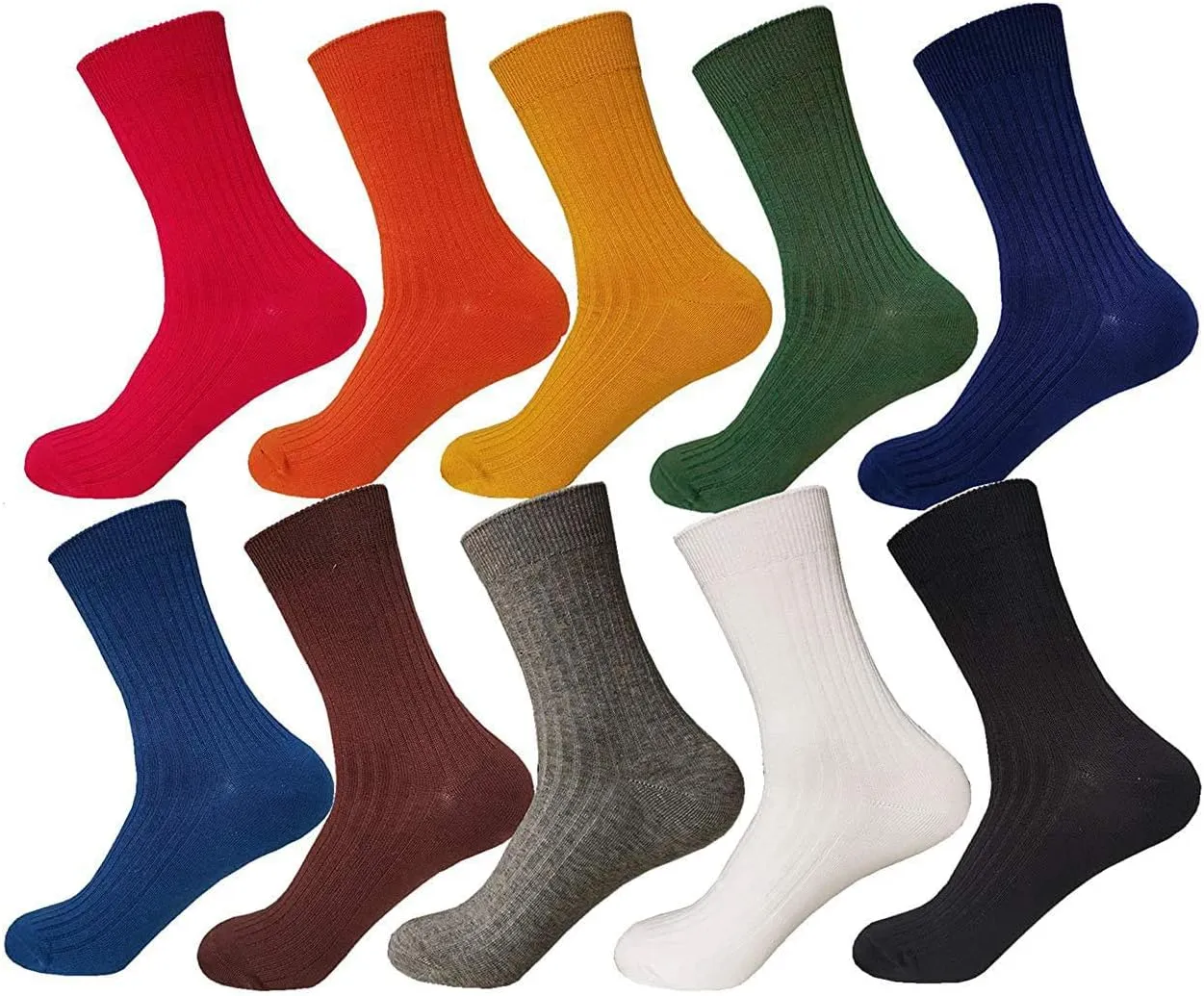 CHUNG Men Coloured Cotton Socks Unisex Novelty Solid Dress Sox Colorful Fashion Fun 6-13 Casual Crew Business Sports